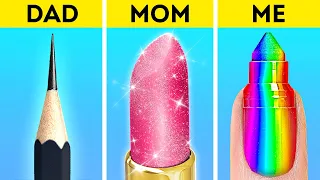 MOM vs. DAD vs. ME DRAWING CHALLENGE || Cool Drawing and DIY Ideas For Crafty Parents by 123 GO!