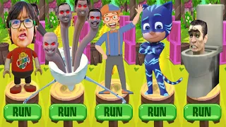 Tag with Ryan vs Skibidi Toilet Meme vs PJ Masks Catboy vs Blippi Fun World Run - Gameplay