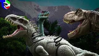 Indominus Rex VS T-Rex VS Therizinosaurus 🦖Battle of Giant Dinosaurs| Jurassic World