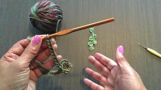 Crochet leaf dangle tutorial