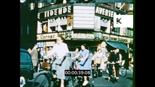 1950s, 1960s Denmark, Cyclists in Copenhagen, Commuters, 16mm