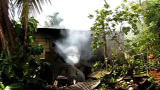 A cement House Structure caught of Fire on Skeleton town area in Corozal