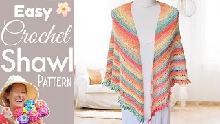 Easy Crochet Ice Yarns Gelato Shawl