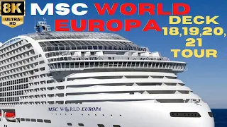 【8K】 MSC World Europa Komplette Schiffstour – Decks 18, 19, 20 und 21