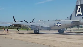 B-29 Superfortress "FIFI" startup, taxi, takeoff and fly-by (Wright R-3350 radials at idle)