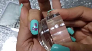 cift renkli baski cicek nailart stamping türkce sesli anlatim