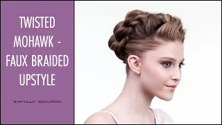 How to create a twisted mohawk | faux braided updo