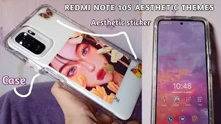 Redmi Note 10s Aesthetic Themes + Aesthetic Sticker + CASE unboxing ( ASMR ) #RedmiNote10s