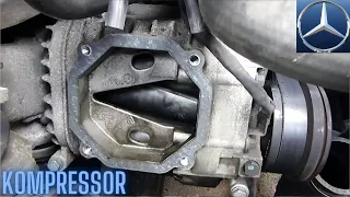 Mercedes Kompressor removal Eaton M62 supercharger maintenance bearings grase ,oil change, compresor