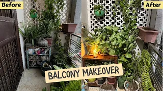 Small Balcony Makeover Ideas | DIY Makeover | Plants organize using old materials