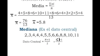 ¿Cómo calcular la Media, Mediana y Moda para datos NO agrupados?