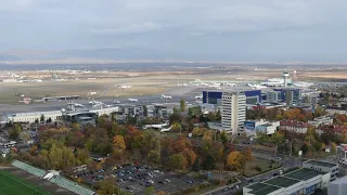 View to Terminal 1 and Terminal 2 - Sofia Airport seen from our PARK&Travel