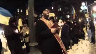 Pro EuroMaidan Jan 22 Demonstration and Memorial Service at Ukrainian Embassy in Ottawa. 2014.