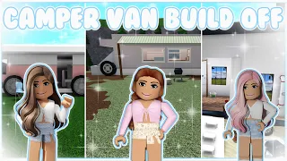 Bloxburg | Camper van/RV Build Off Challenge with Amberry and Phoeberry! | Speed Build