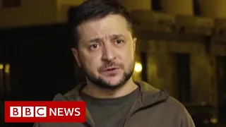 Ukraine war enters second month as Zelensky calls for protests - BBC News