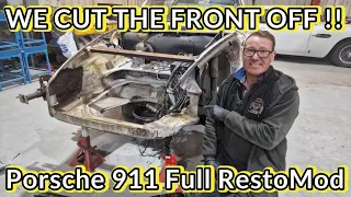 We CUT THE FRONT OFF !!  the Porsche 911 RestoMod