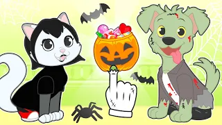 BABY PETS 🎃​🧟‍♂️​ Kira dress up as Vampire and Max as Zombie