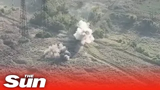 Russian BMPs destroyed by Ukrainian artillery near Bakhmut