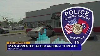 Man arrested after arson and threats