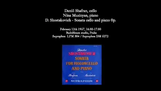 Daniil Shafran, Cello - D. Shostakovich cello sonata op. 40 - 1957