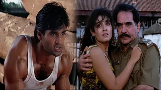 Maine Khoon Kiye Hain Ek Nahi Char Char Kiye - Mohra Jail Fight Scene - Sunil Shetty, Raveena Tondon