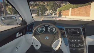 Hyundai Sonata Hybrid 2014 - GTA 5 | NaturalVision Evolved | POV drive [Steering wheel gameplay]