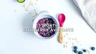 Quick 11-Month-Old Breakfast | Blueberry Avocado Oats