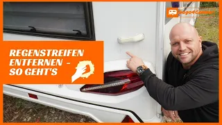 Regenstreifen und hartnäckige Verschmutzungen am Wohnwagen & Wohnmobil entfernen [Hausmittel] | DIY