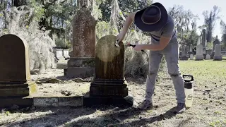 HEADSTONE CLEANING HOW-TO "THE LaROCHE CHILDRENS GRAVES"