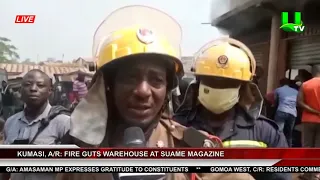 Kumasi, A/R: Fire Guts Warehouse At Suame Magazine