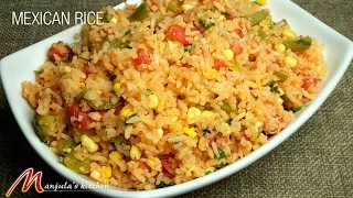 Mexican Rice | Cheese Rice with Enchiladas and Beans | Recipe by Manjula