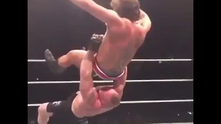 Brock Lesnar Suplex to Rusev in Slow Motion   WWE San Jose