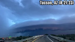 8/21/2023 Tucson, AZ - INSANE Shelf Cloud & SUPERCELL Thunderstorms hit Tucson!