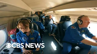 On board a hurricane hunter flight over an atmospheric river