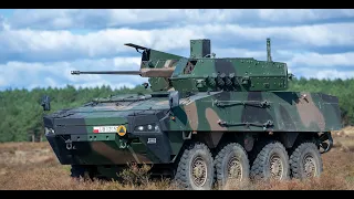 Polish Rosomak with new ZSSW-30 Unmanned Turret firing SPIKE-LR ATGM