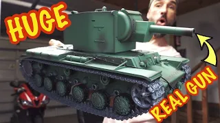 HUGE RUSSIAN KV2 RC TANK WITH REAL WORKING GUN!