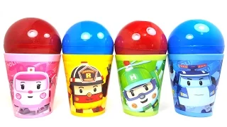 Robocar Poli Suprise Cup With Play Doh and Surprise Eggs Proro Minions Minecraft