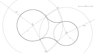 How to Link two given Circles Knowing the Radius of their Tangent Arcs