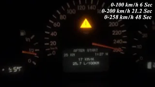 Mercedes E500 W210 Acceleration 0-258 km/h top speed