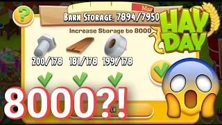 Hay Day BARN UPGRADE 8000?!