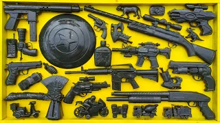 Membersihkan Nerf Shotgun, Sniper Rifle, Assault Rifle, Ak47, Glock pistol, M16, Cowboy gun