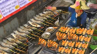 Bangkok Street Food. Grilled Seafood, Meat, Pad Thai and more at Taling Chan Floating Market