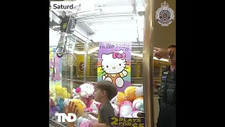 Toddler rescued after becoming trapped in claw machine