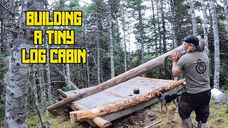 Building a Tiny Log Cabin / Leveling the Floor and Placing a Few logs
