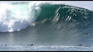 Powerful Giant Waves Going Unridden at the Wedge - No Music 4k