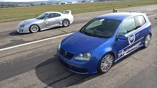 990HP Toyota Supra 2JZ vs 980HP VW Golf V R32 GTX42 Turbo