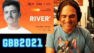 RIVER Reaction GRAND BEATBOX BATTLE 2021: WORLD LEAGUE I Solo Elimination (France) / Guitarist React