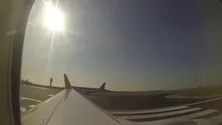 Airplane taxi and take off at Brussels BRU