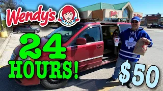 Living at Wendy's for 24 Hours Stealth Camping #VANLIFE