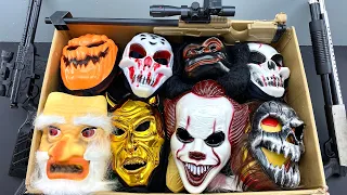 A Lots of Legend Toy Mask & Scary Mask Collection! Large Sniper Rifles Bead Launching Rifles